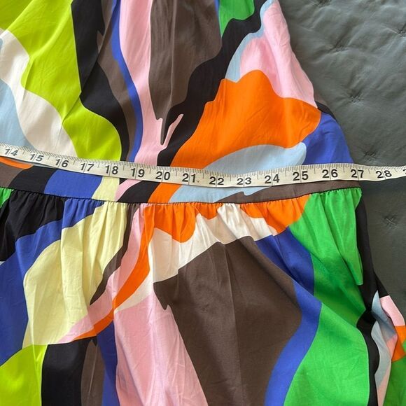 Crosby by Mollie Burch V Neck Colorful Tiered Midi Dress Size Small - Picture 7 of 8